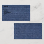 Carte De Visite Texture prononcée des blues-jean (Devant / Derrière)