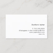 Carte De Visite Texture propre simple et élégante Blanc gras (Dos)