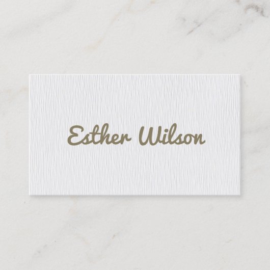 Carte De Visite Texture propre simple et élégante Blanc gras (Devant)