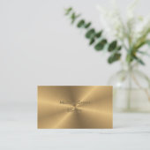 Carte De Visite Texture radiale métallique personnalisée d'or (Debout devant)