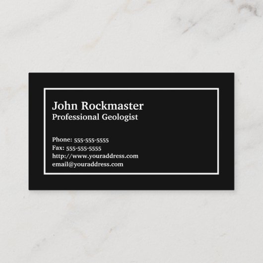 Carte De Visite Texture rocheuse en granit rose avec nom et monogr (Dos)