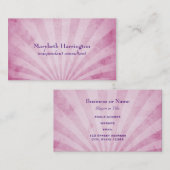 Carte De Visite Texture rose Shabby Rayons rayés (Devant / Derrière)