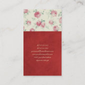 Carte De Visite Texture rose vintage de roses (Dos)