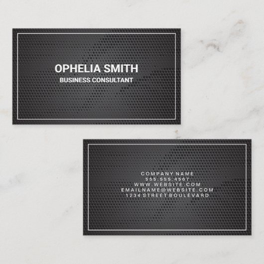 Carte De Visite Texture rouge | Bordure blanche classique (Devant / Derrière)