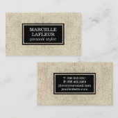 Carte De Visite Texture | Rustique | Noir (Devant / Derrière)