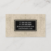 Carte De Visite Texture | Rustique | Noir (Dos)