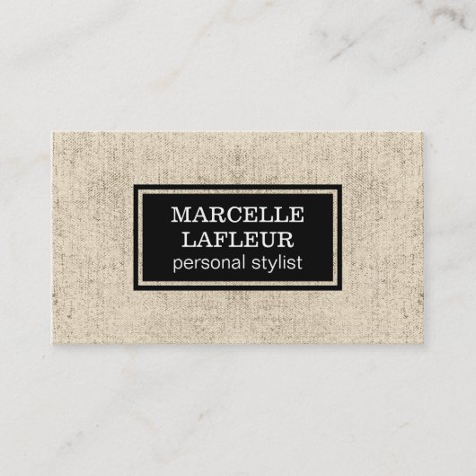 Carte De Visite Texture | Rustique | Noir (Devant)