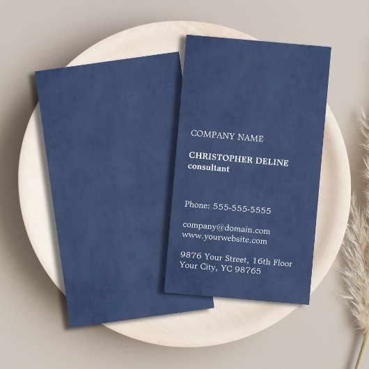 Carte De Visite Texture simple et élégant Consultant bleu