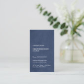 Carte De Visite Texture simple et élégant Consultant bleu (Debout devant)