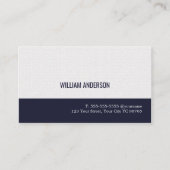 Carte De Visite Texture simple et élégante Blanc bleu Consultant (Devant)