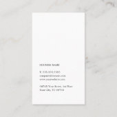 Carte De Visite Texture simple et élégante gris foncé blanc Consul (Dos)