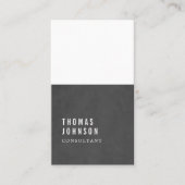 Carte De Visite Texture simple et élégante gris foncé blanc Consul (Devant)