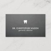 Carte De Visite Texture simple Gris Blanc Dents Logo Dentiste (Devant)