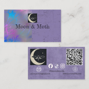 Carte De Visite Texturé sur deux tons avec code QR personnalisé