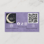 Carte De Visite Texturé sur deux tons avec code QR personnalisé (Dos)