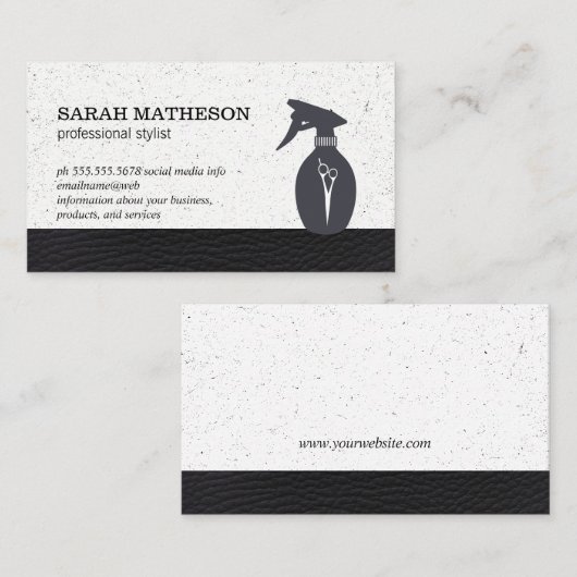 Carte De Visite Texture tachetée Lux Découpe en cuir (Devant / Derrière)