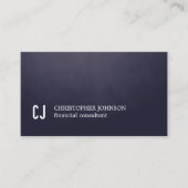 Carte De Visite Texture unique Monogramme bleu Consultant financie (Devant)