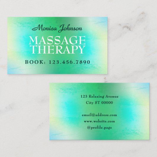 Carte De Visite Texture vert faux marbre naturel (Devant / Derrière)