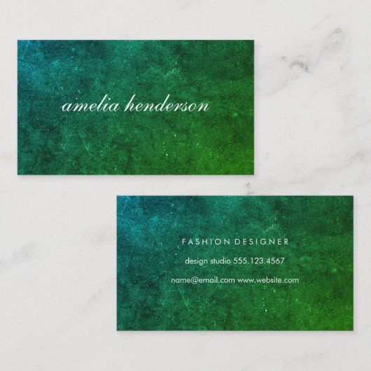 Carte De Visite texture verte chic (Devant / Derrière)