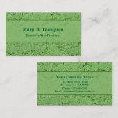 Carte De Visite Texture verte de stuc (Devant / Derrière)