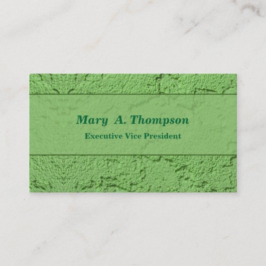 Carte De Visite Texture verte de stuc (Devant)