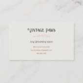 Carte de visite texturé Vintage Retro Chien Groomi (Dos)