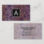 Carte De Visite Texture violette et or | Moderne (Devant / Derrière)