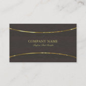 Carte De Visite Textures en bois foncé Accents en bande or (Devant)