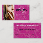 CARTE DE VISITE TEXTURISÉ DE SALON DE BEAUTÉ (Devant / Derrière)