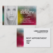 CARTE DE VISITE TEXTURISÉ DE SALON DE COIFFURE ET (Devant / Derrière)