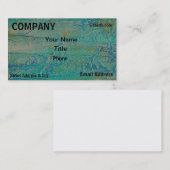 Carte de visite texturisé vert-bleu de rétro art (Devant / Derrière)