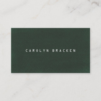 Carte de visite texturisé vert simple d'arrière -