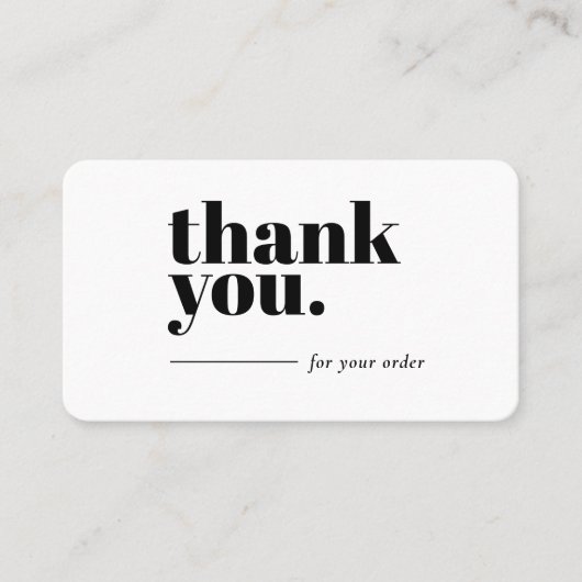 Carte De Visite Thank You Business Card Plain Simple Gratitude (Devant)