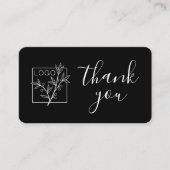 Carte De Visite Thank You Custom Logo Modern Script Black (Devant)