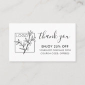 Carte De Visite Thank You For Shopping Custom Logo White (Devant)