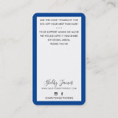 Carte De Visite THANK YOU FOR YOUR ORDER insert modern royal blue (Dos)