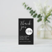 Carte De Visite Thank You for Your Support | Discount Voucher (Debout devant)