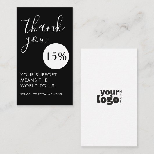 Carte De Visite Thank You for Your Support | Discount Voucher (Devant / Derrière)