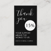 Carte De Visite Thank You for Your Support | Discount Voucher (Devant)