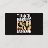 Carte De Visite Thankful Blessed Mashed Potato Obsessed (Dos)