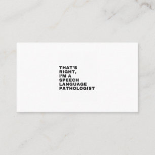 CARTE DE VISITE THAT'S RIGHT, I