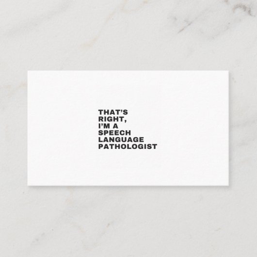 CARTE DE VISITE THAT'S RIGHT, I (Devant)