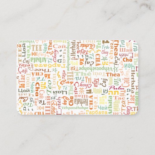 Carte De Visite Thé (Dos)