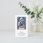 Carte De Visite The Bartender Tarot Skeleton QR (Debout devant)