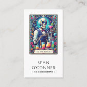 Carte De Visite The Bartender Tarot Skeleton QR (Devant)