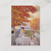 Carte De Visite Thé dans le jardin d'automne Art vintage (Devant)