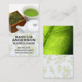Carte De Visite Thé et Coupe | Thé vert (Devant / Derrière)