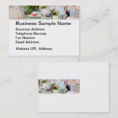 Carte De Visite Thé et gâteaux dans le jardin l'après-midi (Devant / Derrière)