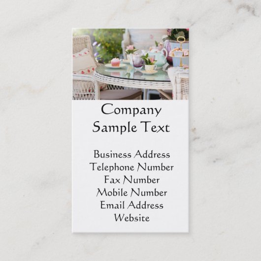 Carte De Visite Thé et gâteaux d'après-midi dans le jardin (Devant)