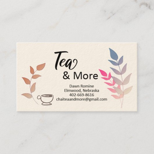 Carte De Visite Thé et plus  (Devant)